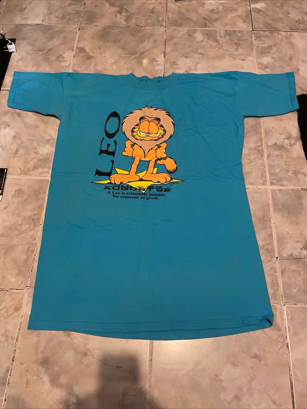 VTG Garfield Leo Zodiac Sign One SZ Fits All Sleep T-Shirt 90s Jim Davis Paws